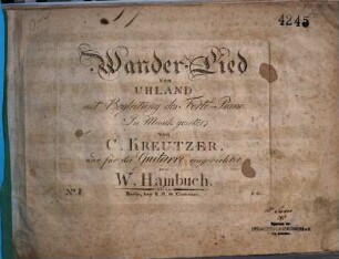 Wander-Lied von Uhland : mit Begleitung des Forte-Piano, 2. Scheiden und Meiden