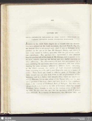Letter XII. Fossil alcyonium described by Abbe Fortis ... Specimens of various inedited fossil zoophytes described