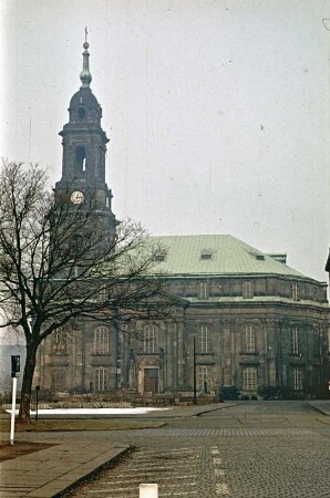 Dresden-Altstadt. Kreuzkirche : Dresden. Kreuzkirche. Blick von der Ringstraße