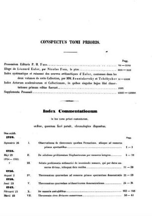 Conspectus Tomi Prioris.
