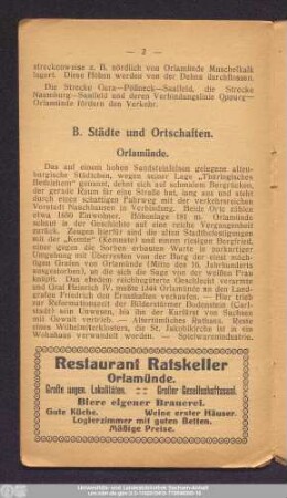 B. Städte und Ortschaften.