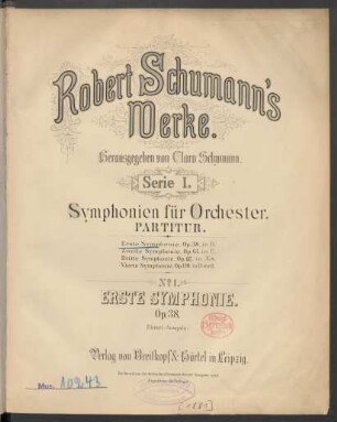 Serie 1, No. 1: Erste Symphonie : op. 38
