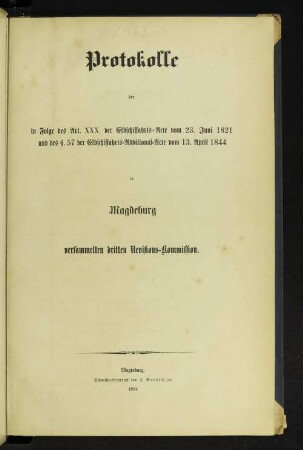 3.1821/44: Protokolle der ... Elbschiffahrts-Revisionskommission