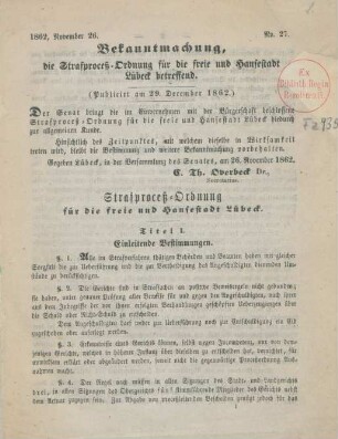 Titel I. Einleitende Bestimmungen