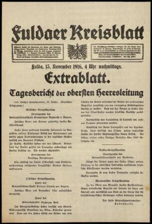 Ausgabe vom Montag, den 13. November 1916.