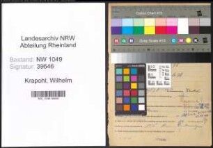 Entnazifizierung Wilhelm Krapohl , geb. 11.01.1890 (Kaufmann)