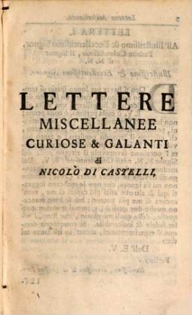 Lettre miscellanee