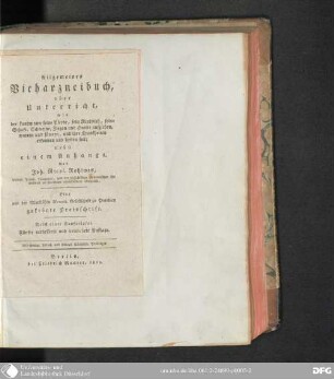 Allgemeines Vieharzneibuch, oder Unterricht, wie der Landmann seine Pferde, sein Rindvieh, seine Schafe, Schweine, Ziegen und Hunde aufziehen, warten und füttern, und ihre Krankheiten erkennen und heilen soll : mit 1 Kupfertaf.