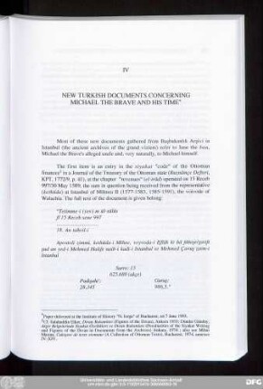IV New Turkish Documents Concerning Michael The Brave And His Time