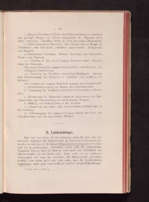 II. Epidemiologie.