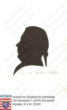 Martin, Johann Ludwig (1731-1804) / Porträt im Profil, Kopfbild, mit Bildlegende