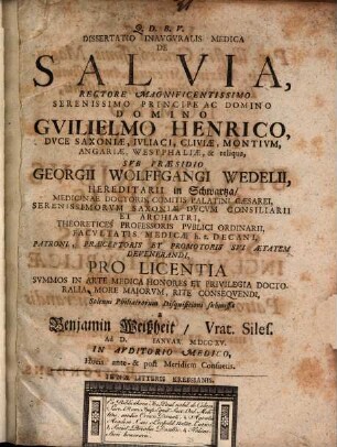 Diss. med. de salvia
