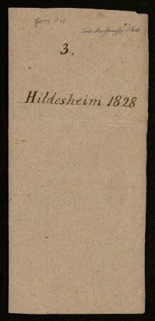 3. Hildesheim 1828, 1828 : Koordinatenverzeichnis Hildesheim 1828 [Titel laut Katalog Theo Gerardy]
