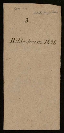 3. Hildesheim 1828, 1828 : Koordinatenverzeichnis Hildesheim 1828 [Titel laut Katalog Theo Gerardy]