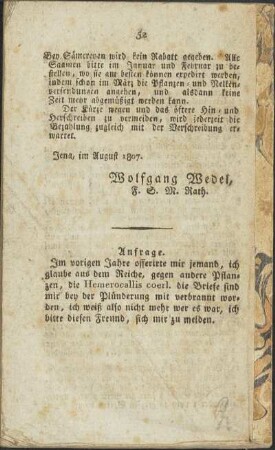 Anfrage.