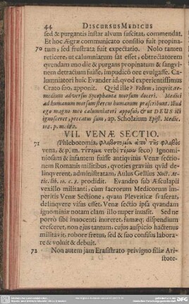 VII. Venae Sectio