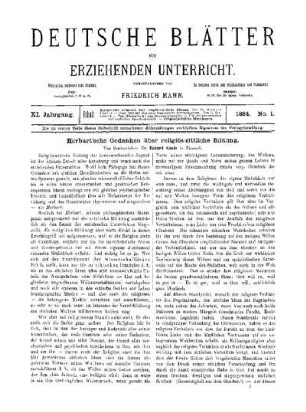 Herbart'sche Gedanken über religiös-sittliche Bildung