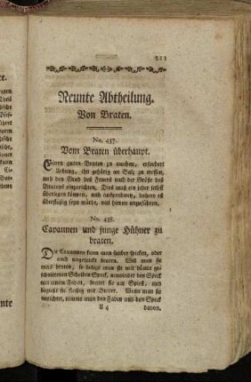 Neunte Abtheilung. Von Braten