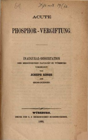 Acute Phosphor-Vergiftung