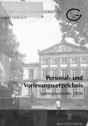 SS 2006: Personal- und Vorlesungsverzeichnis ...