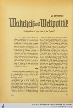 Wahrheit und Weltpolitik.