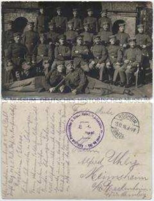 Gruppenbild von Soldaten des Königlich Preußischen II. Ersatz Bataillons und Infanterieregiments 143