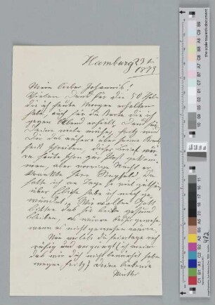 Brief an Johannes Brahms