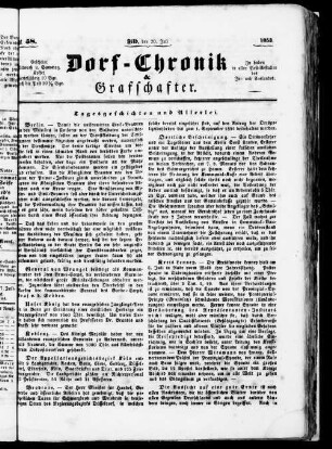 Dorf-Chronik & Grafschafter. 1853-1853