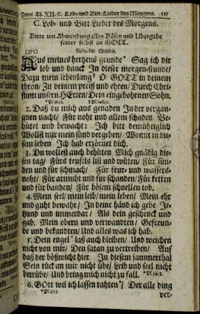 C. Lob- und Bitt-Lieder des Morgens