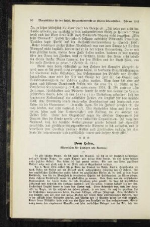Vom Lesen : (Materialien für Predigten und Anreden)