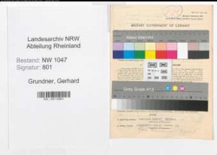 Entnazifizierung Gerhard Grundner , geb. 05.06.1913 (Postbeamter)