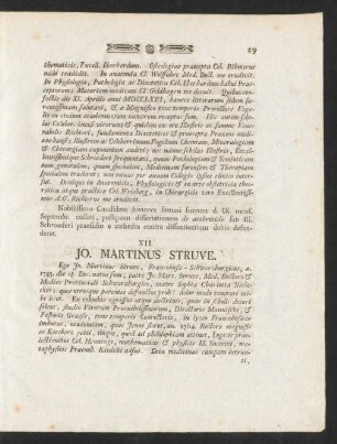 XII. Jo. Martinus Struve
