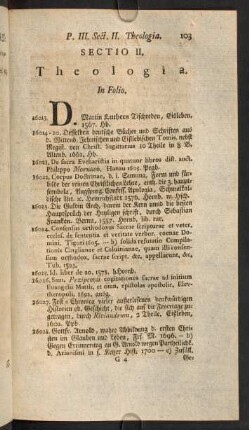 Sectio II. Theologia.