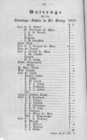 Beiträge für die Sonntags-Schule in St. Georg. 1853.