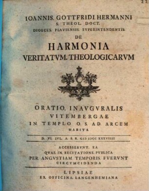 De harmonia veritatum theologicar. Oratio inaug.