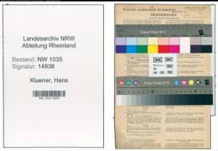 Entnazifizierung Hans Kluener , geb. 25.01.1922 (Technischer Zeichner)