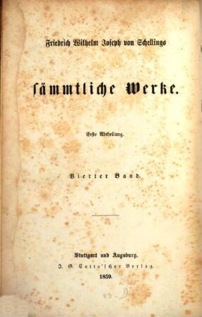 Friedrich Wilhelm Joseph von Schellings sämmtliche Werke, 1,4. 1800 - 1802