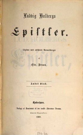 Epistler : Udgivne med oplysende Anmärkninger af Chr. Bruun, 2