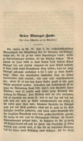 Ueber Blutegel-Zucht.