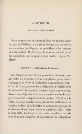 Chapitre VII. Obligations des parties