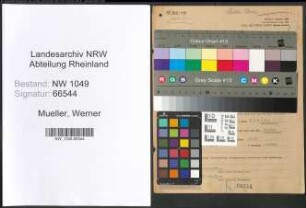Entnazifizierung Werner Mueller , geb. 06.01.1920 (Verwaltungsbeamter)