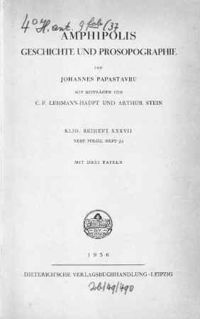 Amphipolis : Geschichte und Prosopographie