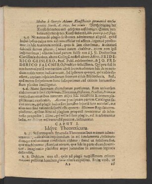 Caput I. Idque Theoreticum