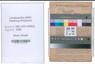 Entnazifizierung Ewald Kloos , geb. 26.04.1894 ()