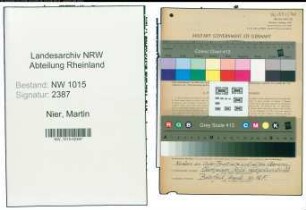 Entnazifizierung Martin Nier , geb. 10.11.1895 (Lehrer)