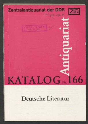 Nr. 166: Deutsche Literatur