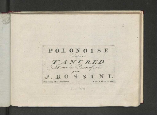 Polonaise d'après Tancred : pour le pianoforté