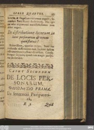 Caput Secundum De Locis Personarum.