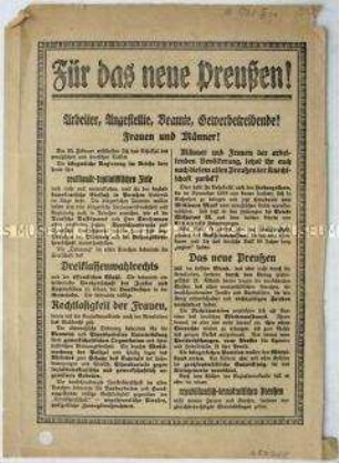 Aufruf der SPD zum Beitritt und zu den preußischen Landtagswahlen 1921