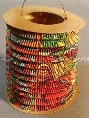 Papier-Lampion, bunt, ornamentaler Dekor